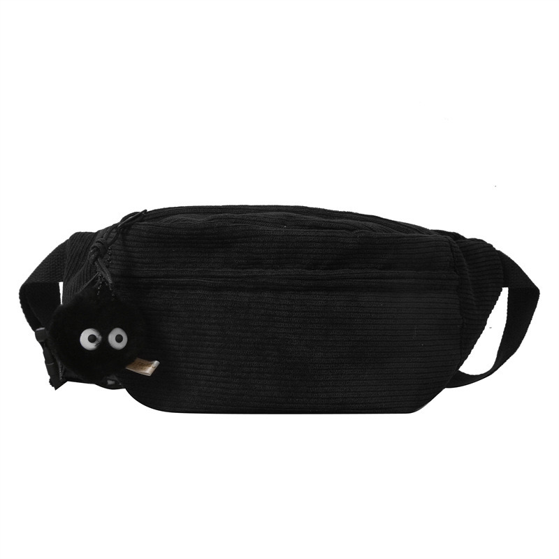 2025 new High end for women, new fashionable autumn and winter crossbody corduroy women's niche chest bag, waist bag