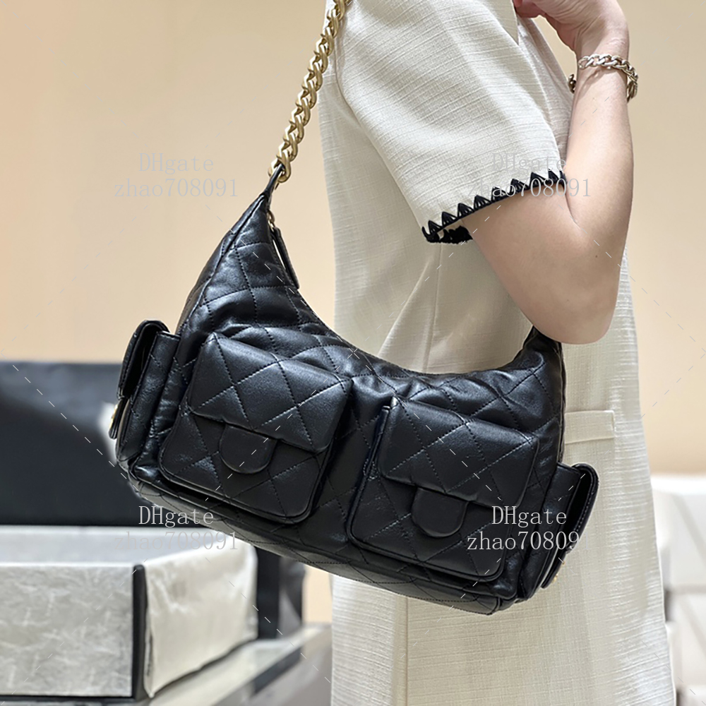 Maxi Hobo Bag Designer Bag 35cm Lambskin Shoulder Bag Women's Chain Bag With box C676