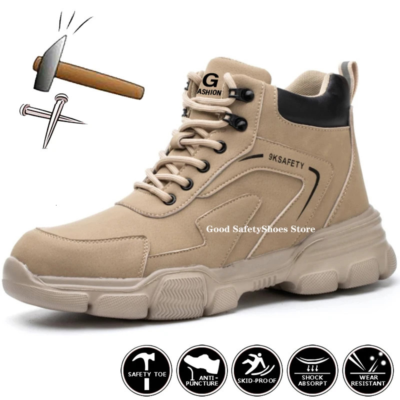 Work safety shoes men safety boots shock resistant work shoes sports shoes steel toe caps mens work boots shock resistant shoes 241211