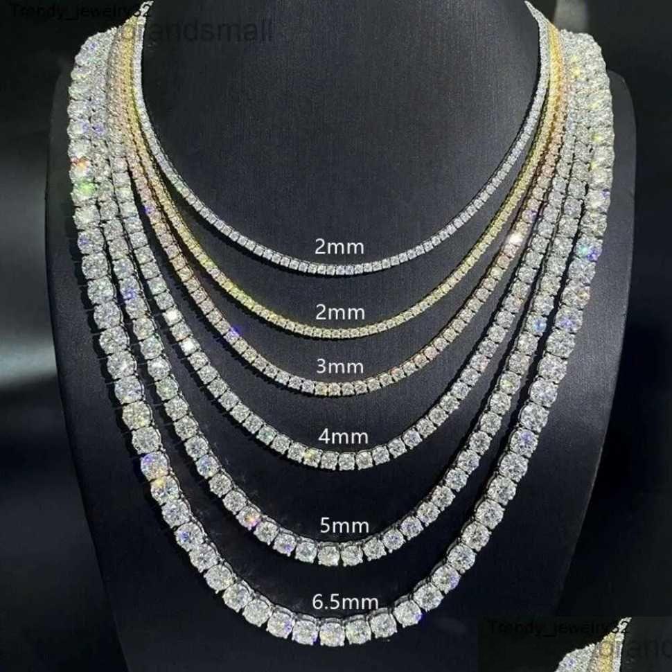 Designer For Women Fashion Hip Hop 925 Silver Vvs Moissanite Diamond Necklace Tennis Drop Delivery Pendants Otdyt