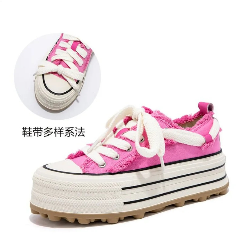 short and chubby womens sports shoes with canvas added inside casual white womens shoes platform sports shoes for women Zapatillas Mujer 241210