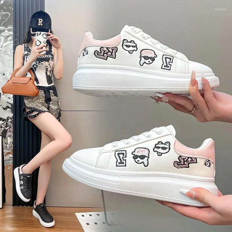 Casual Shoes Personality Women Skateboarding Comfortable Female Sport Running Sneakers PU Leather Girls Fiess Walking Trainers