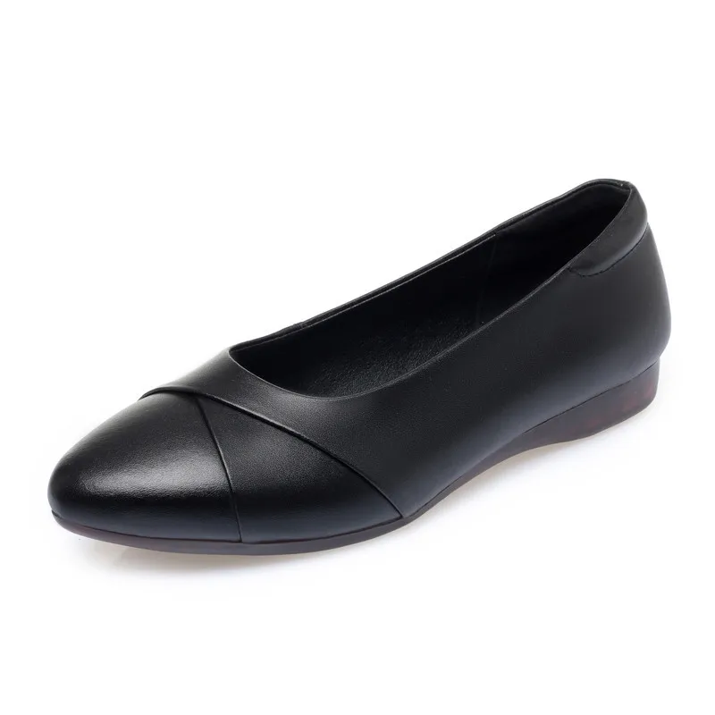AIYUQI Women Loafer Casual Spring Genuine Leather Casual Mother Shoes Comfortable Non-slip Large Size Ladies Flat Shoes