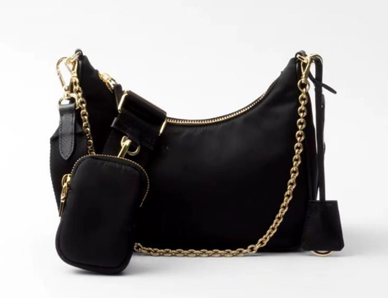Brand Designer 2 in 1 nylon high quality Crossbody Bag Cross Body Women Shoulder Bags handbags totebags Purses with chains 164