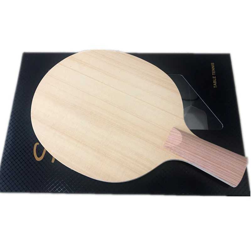 Stuor Blue caon Hinoki Tag Tennis Blade Hinoki Wooden Table Tennis Paddle with 7 Layers Fiber Optic caon for Quick Attack FL ST CS W241210