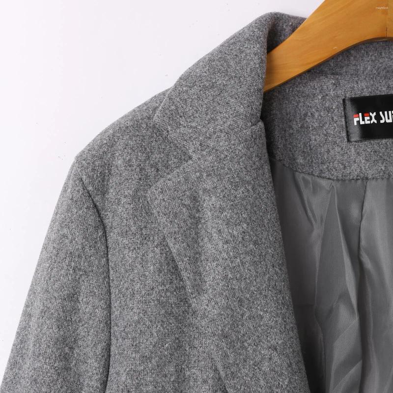 Men's Jackets Men Jacket Coat Autumn Winter Mid Length Woolen Long Coats Trench Elegant Windbreaker Solid Lapel Outerwear Streetwear