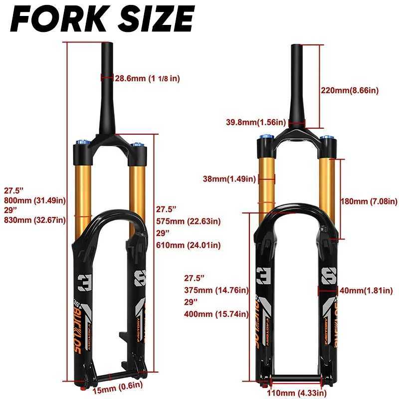 Bike Forks BUCKLOS 27.5in Air Suspension Fork E-bike 180mm Travel Fork Boost 15mm*110mm 27.5/29 Mountain Bike Fork for Fox Factory Series S2412114