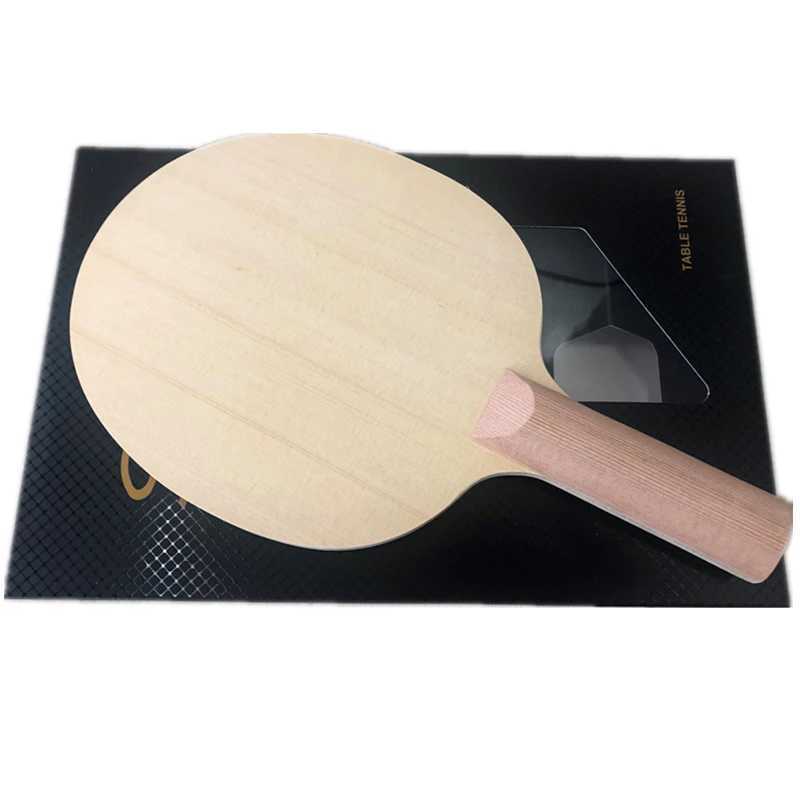 Stuor Blue caon Hinoki Tag Tennis Blade Hinoki Wooden Table Tennis Paddle with 7 Layers Fiber Optic caon for Quick Attack FL ST CS W241210