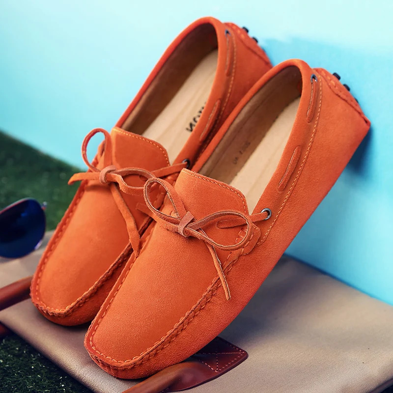Fashionable mens shoes genuine leather casual summer shoes classic mens shoes elegant sliding on mens apartment Plus mens driving shoes 241211