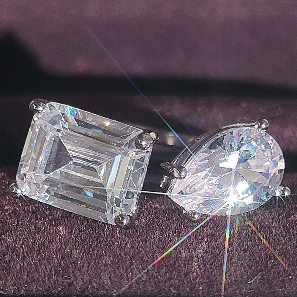 2025 Handmade Wedding Rings Simple Fashion Jewelry 925 Sterling Silver Water Drop 5A Cubic Designer Zircon CZ Diamond Eternity Women Wedding Bridal Op