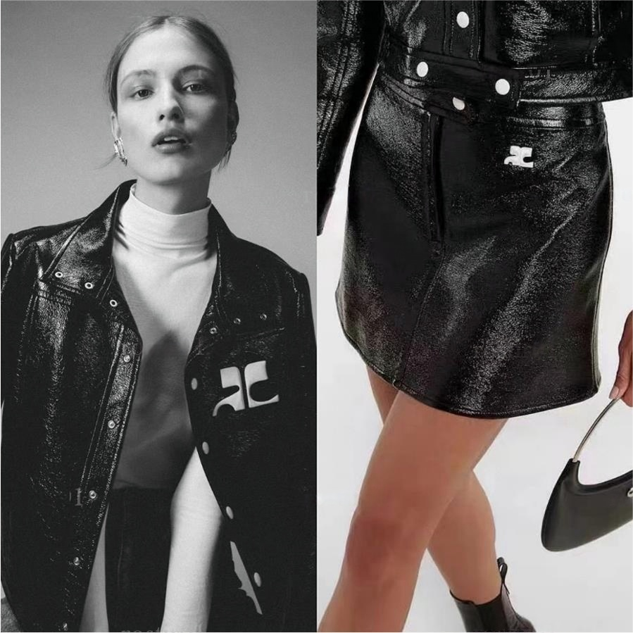 Women's Designer Leather Bomber Jacket: Classic Print, Loose Fit & Trendy Fashion - Ideal as a Gift