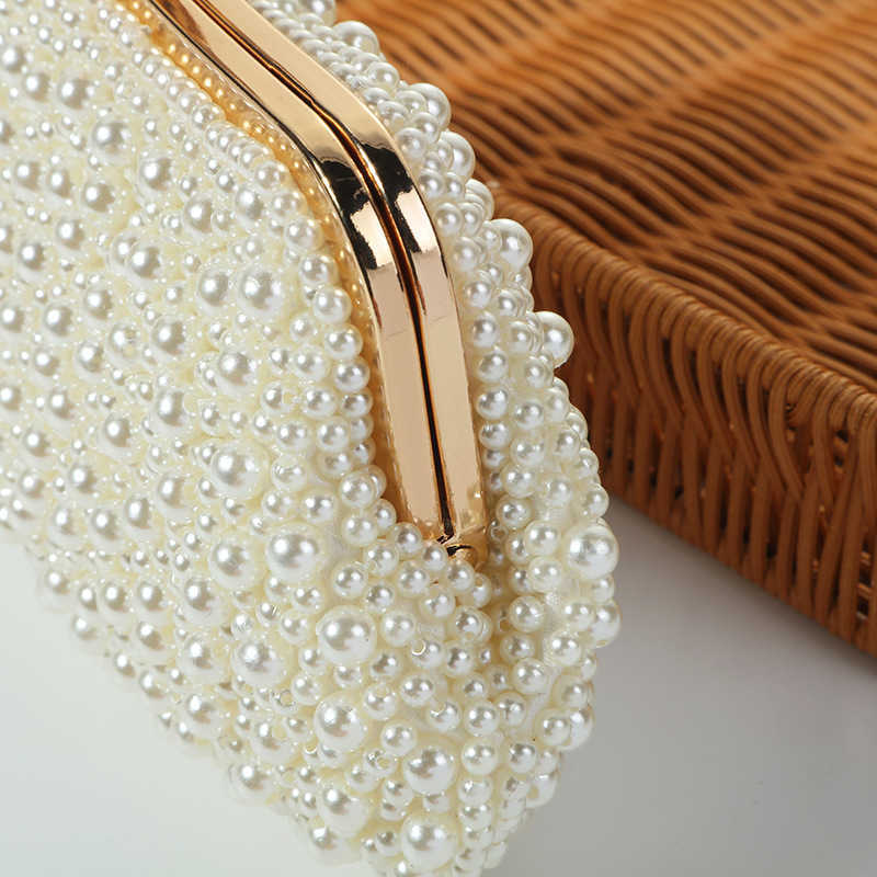 Pearl Pearl Embroidered Dinner Bag Portable Womens Clutch Bag Evening Gift Bag Banquet Bag Womens Hand Bag Pearl Embroidered Bag 240920