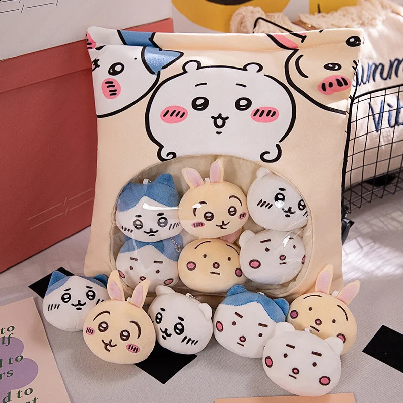 Plush Pudding Bag Candy Bag Mini Puff Ball Banana Avocado Strawberry Axolotls Doll Cat Rabbit Snack Food Plush Pillow 241210