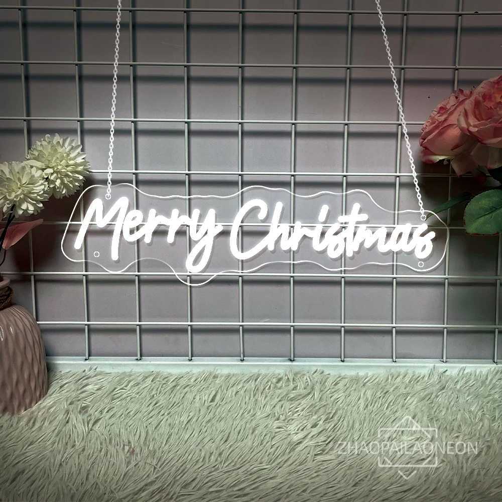 Christmas neon lights LED logo home room wall decoration Merry Christmas bedroom gift decoration neon lights Happy New Year neon lights USB X241210
