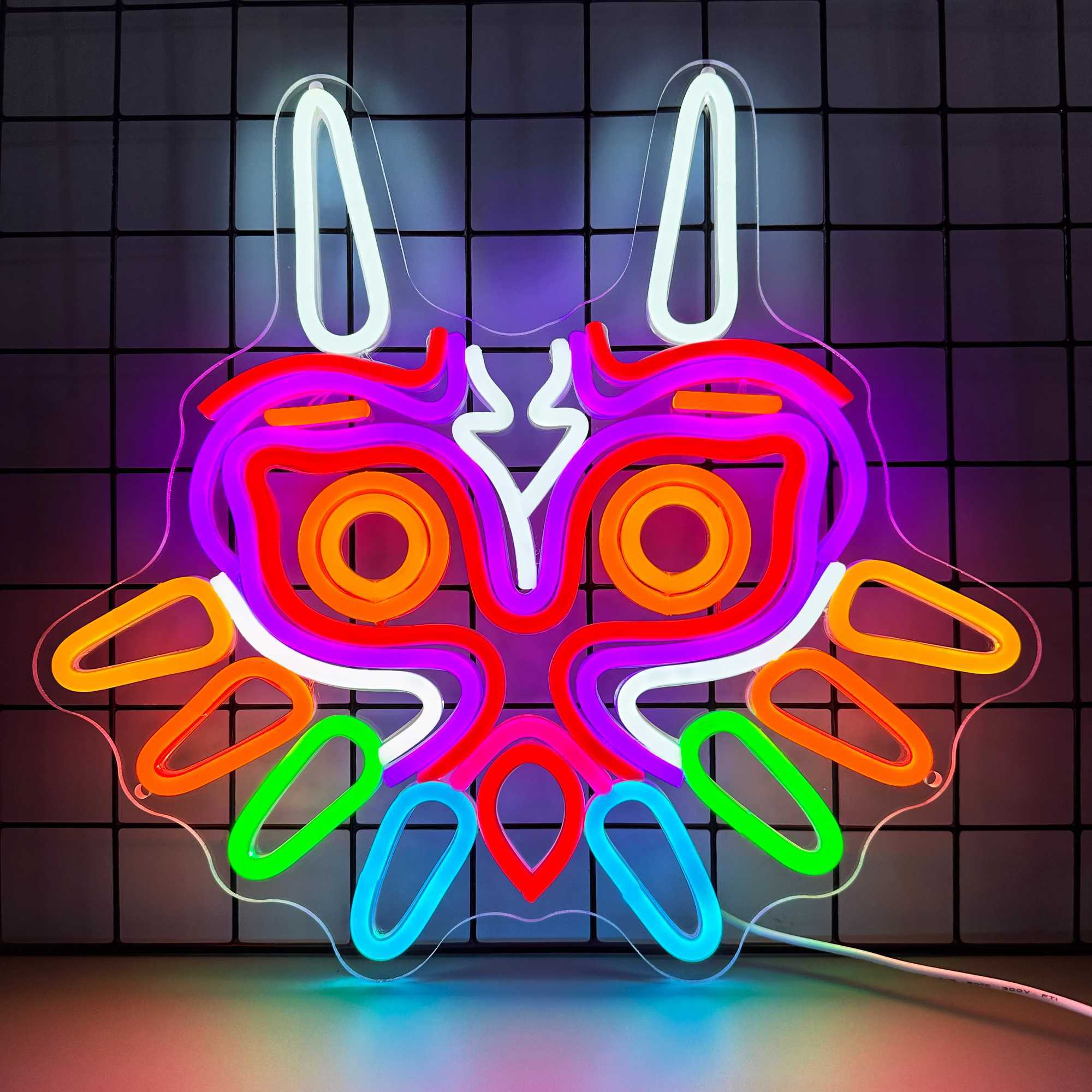 Customized LED Abstract Neon Light Majora Mask Zelda Anime Gift Neon Party Bar Decoration Wall Hanging Neon Light Logo X241210