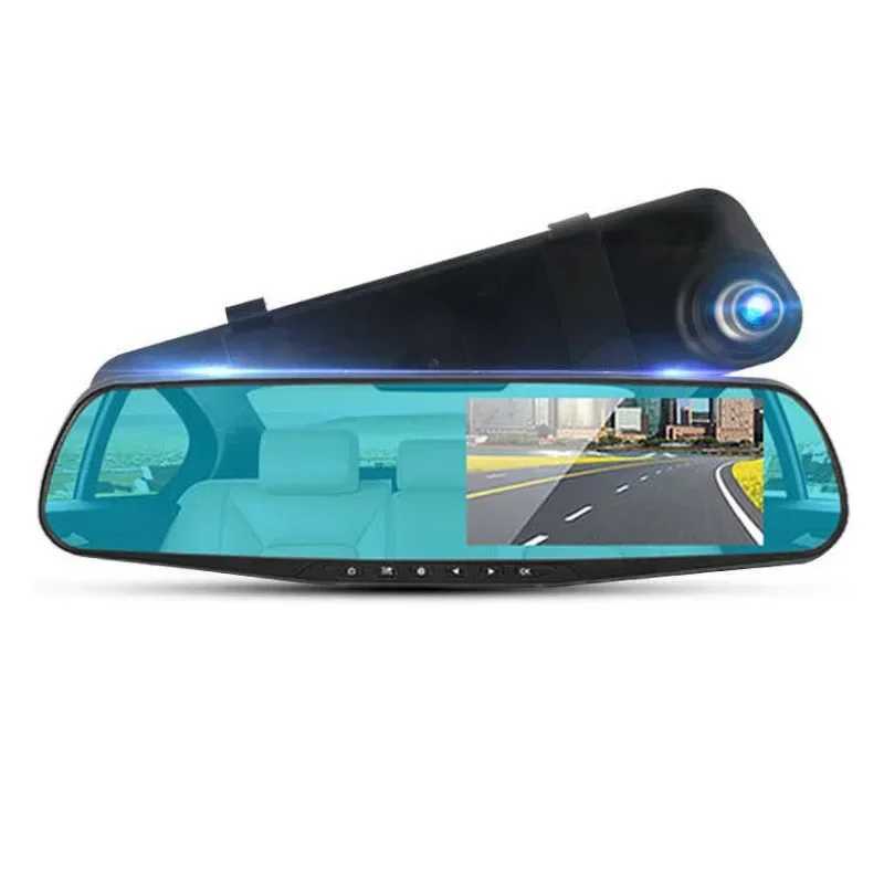 Car DVRs 4.3 Inch Driving Recorder Car DVR Rearview Mirror Dual Lens Car Recorder 1080P IPS Front and Rear Camera Registrar Black Box New H250206