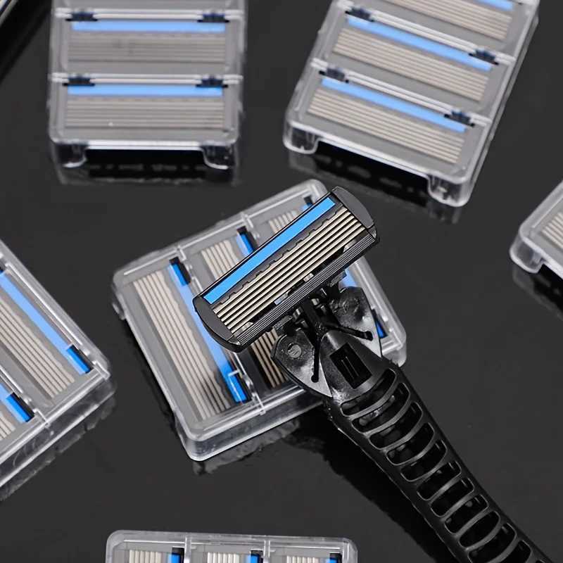 6-layer razor blades mens stainless steel blades classic washed razor blades sharp blades for cleaning shapes W241211