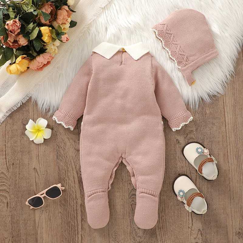 Baby Hoodie Set Knitted Baby Boy Hoodie Long Sleeve Cute Bow Preschool Clothing 2PC Set 0-9M Playsuit Warm Autumn M241211