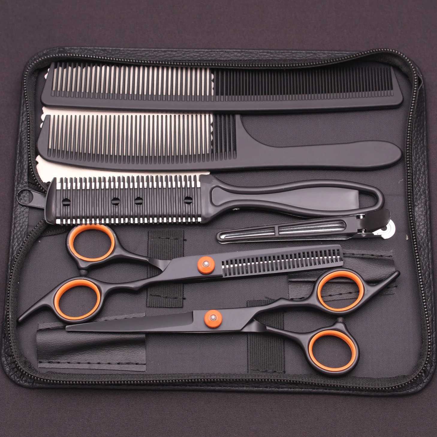 6.0-inch Stainless Steel Scissor Hair Clipper Thin Hair Comb Shaver Set Salon Barber and Home Delivery C1001 W241211