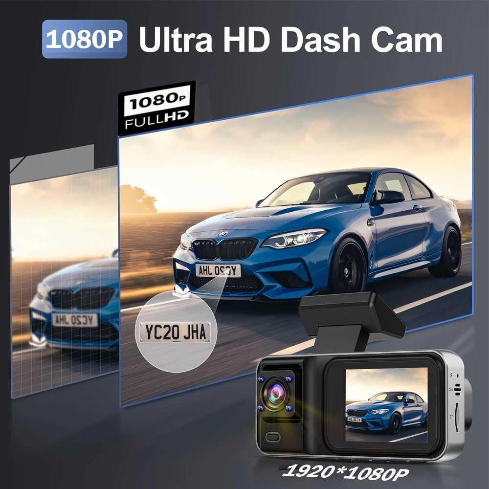 Car dvr Dash Cam for Cars 3 Channel Car dvr 1080P Camera Video Recorder Front and Rear Inside View Camera for Vehicle Three Way Dashcam R250529