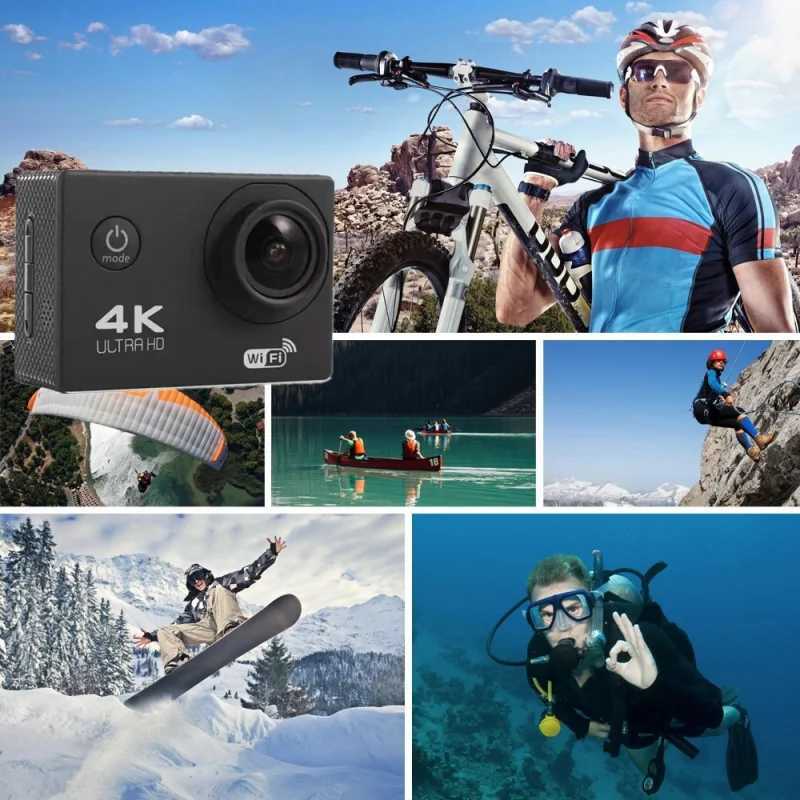 2.0-inch action camera high-definition 4K 30FPS WiFi underwater camera waterproof bicycle video recording camera outdoor sports camera Y241211