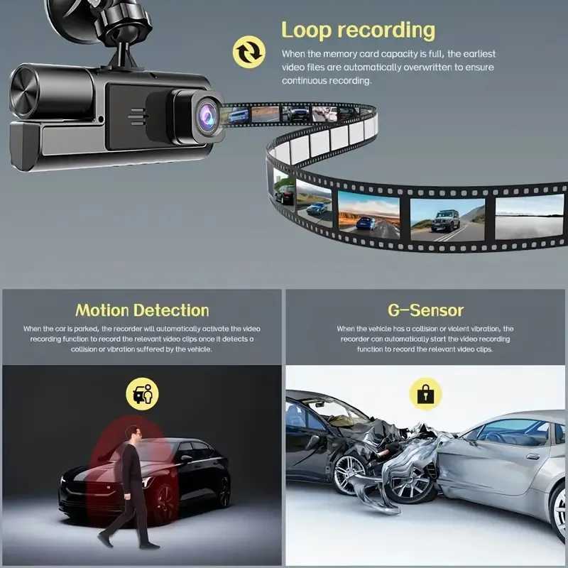 Car dvr 3 Channel Dash Cam for Cars 1080P Car Camera WIFI Video Recorder Front inside Rear View Camera Car dvr Black Box Car Assecories R250529 UX2E