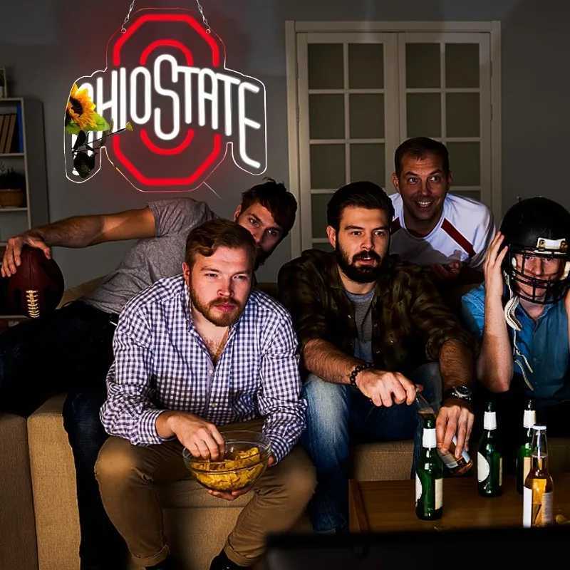 XM Football Neon Wall Decoration LED Logo Bedroom Mens Cave Football Club Bar Hanging Wall Decoration X241210