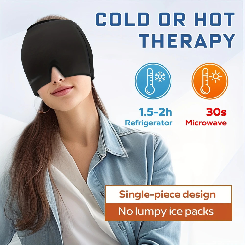 Migraine Headache Relief Cap Gel Ice Head Wrap and Cold Headache Eyes Mask Sinus Puffy Eyes Tension Stress Relief 241211