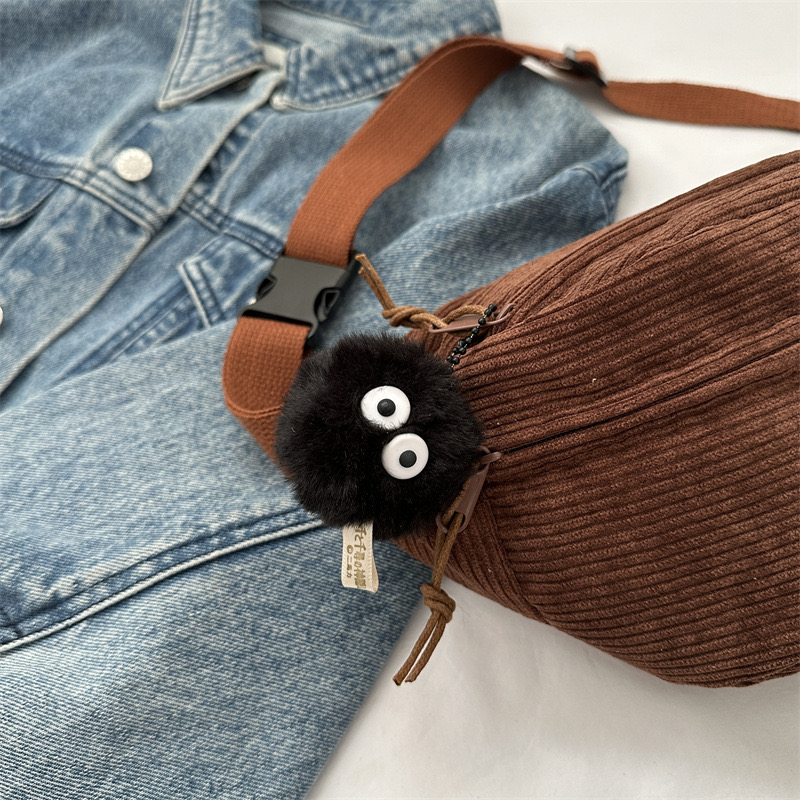 2025 new High end for women, new fashionable autumn and winter crossbody corduroy women's niche chest bag, waist bag