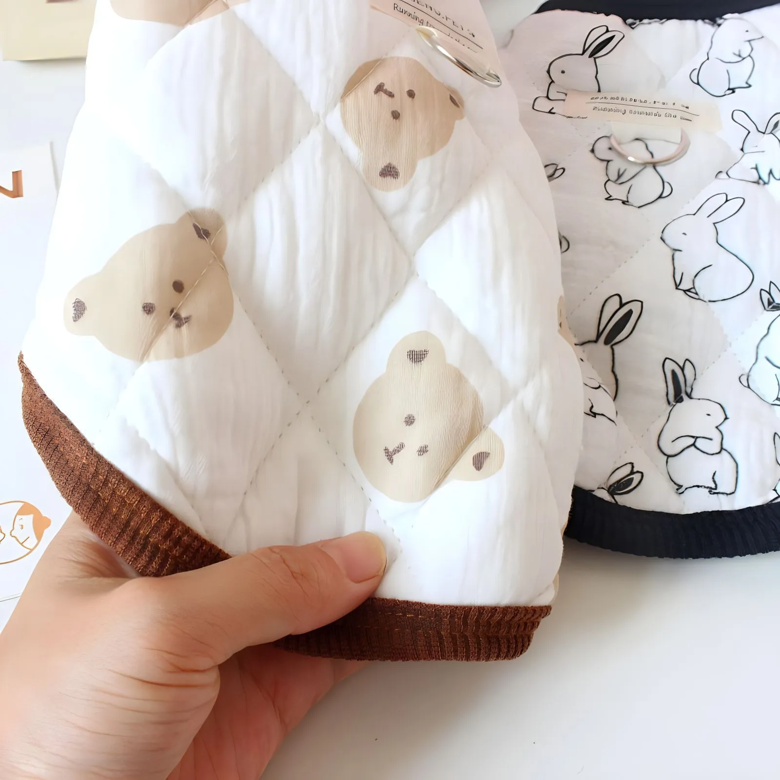 Plush Cotton Yarn Pet Vest - Cute Teddy Bear Dog Clothes for Autumn & Winter HF33