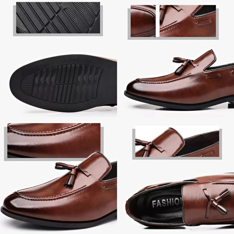 Mens Dress Shoes er 2024 Business Shoes Slip on Men Leather Shoes Pointed Toe Business Casual Man Zapatos Para Hombres 241220