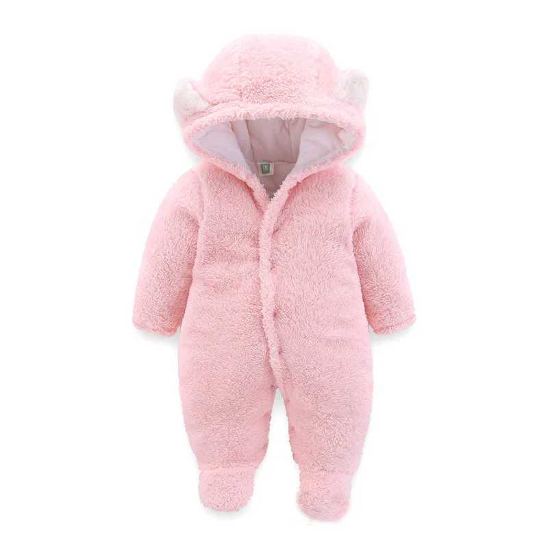 RAISE New Autumn Winter Newborn Boy Romper Hooded Thick Warm Baby Girls Furry Jumpsuit Baby Wool Set Preschool Boys Coat M241211