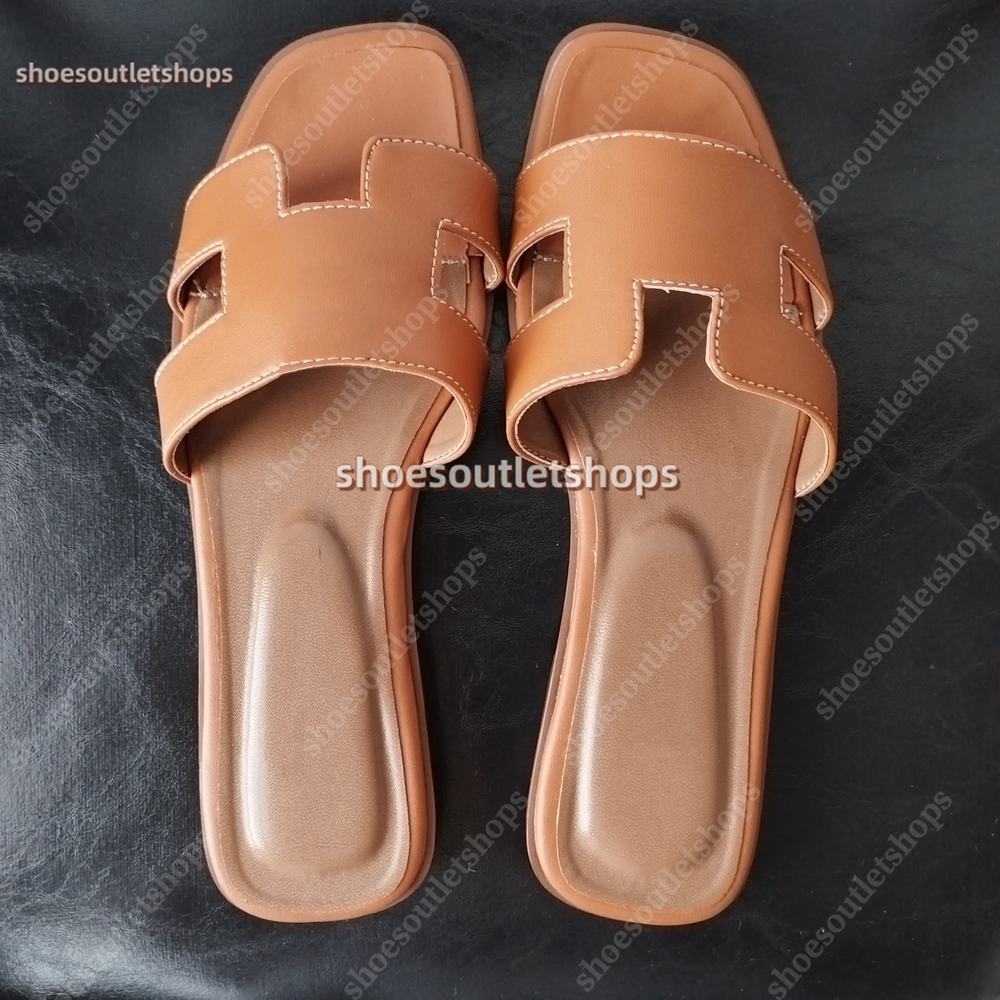 Designer Slides Sandals Women Slippers Genuine Leather Classic Summer Sandal Men Women Skin Slide Ladies flat shoes
