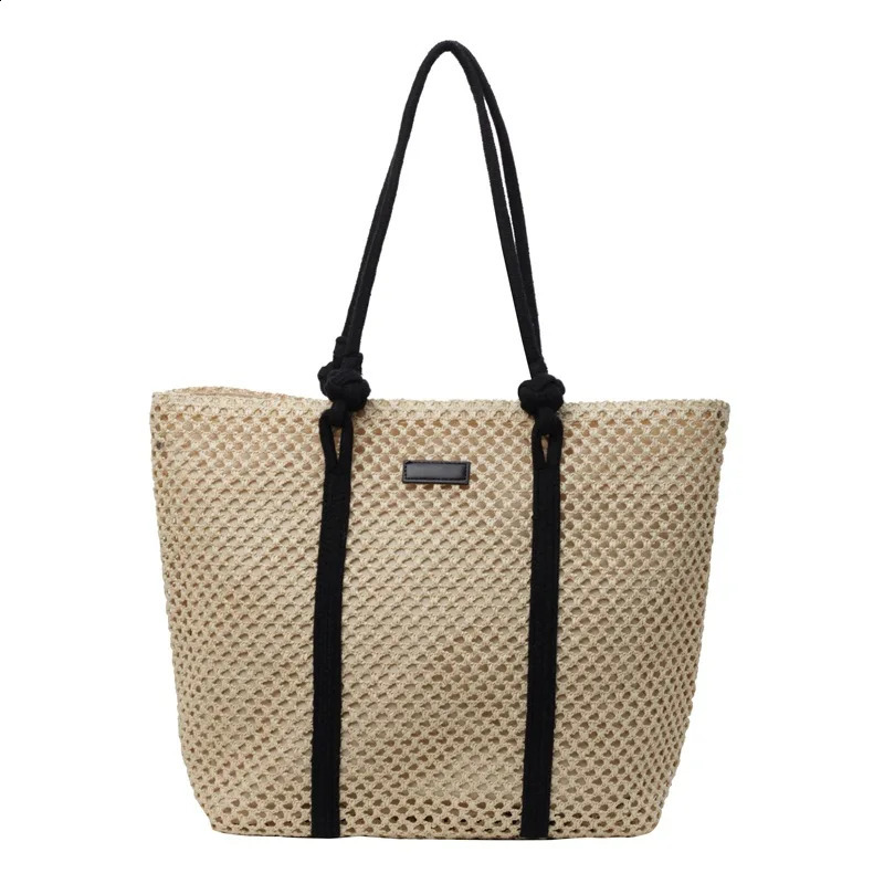 Grass Womens Large Capacity Shoulder Bag Summer Fashion Edition Hollow Womens Seaside Vacation Beach Bag 241205