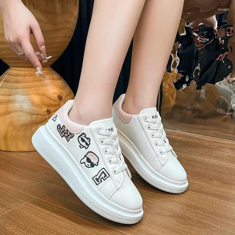 Casual Shoes Personality Women Skateboarding Comfortable Female Sport Running Sneakers PU Leather Girls Fiess Walking Trainers