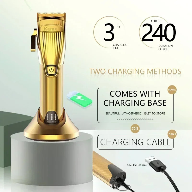 Kemei KM-K32S KM-i32S KM-TX1 Professional Hair Cutting Machine Kit with Seat Charger Hair Trimmer Machine Mans Electric Shaver 241211