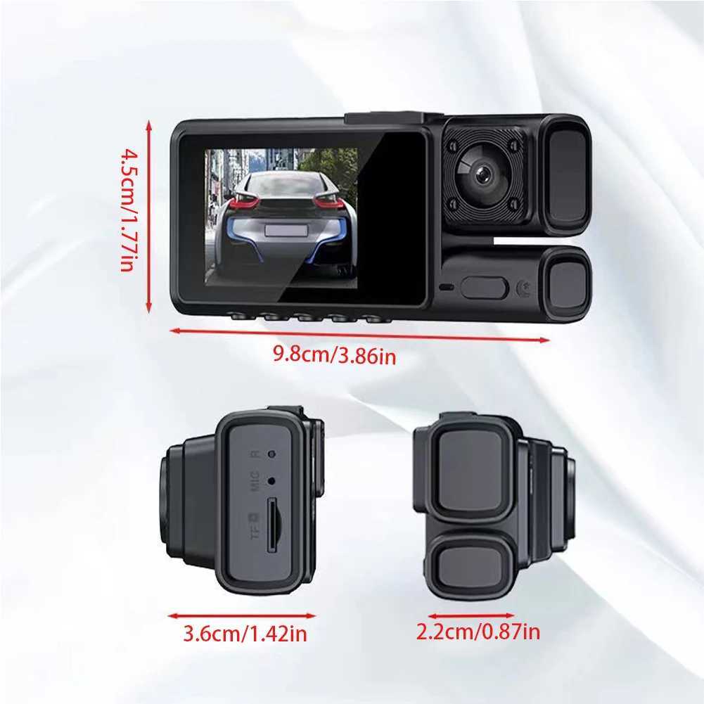 Car dvr 3 Channel Dash Cam Motion Detection HD 1080P Vehicle Video Recorder G-Sensor Car Camcorder Night Vision Front Rear Inside Camera R250529