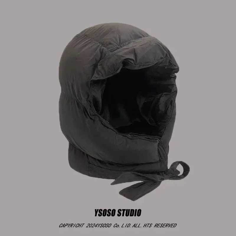 Autumn Winter Down Cotton Warm Lei Feng Hat Ear Protector Riding Electric Vehicle Cold Proof Velvet Thickened Ski Bomber CX241210