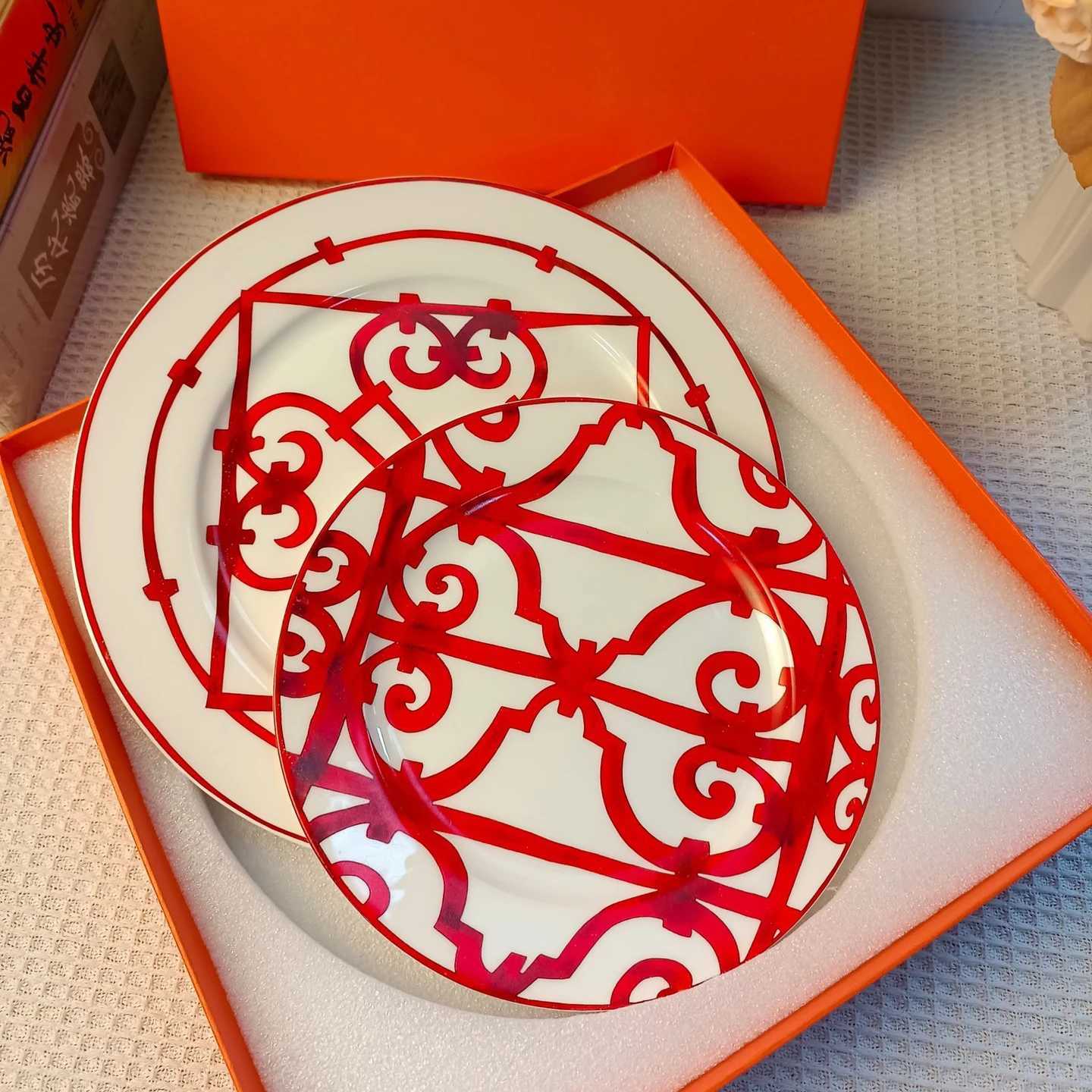 ic European Mosaic Dinner Plate Set Bone China Plate Salad Saucers ceramics Plates Afternoon Party With Gift Original boxXJ241209