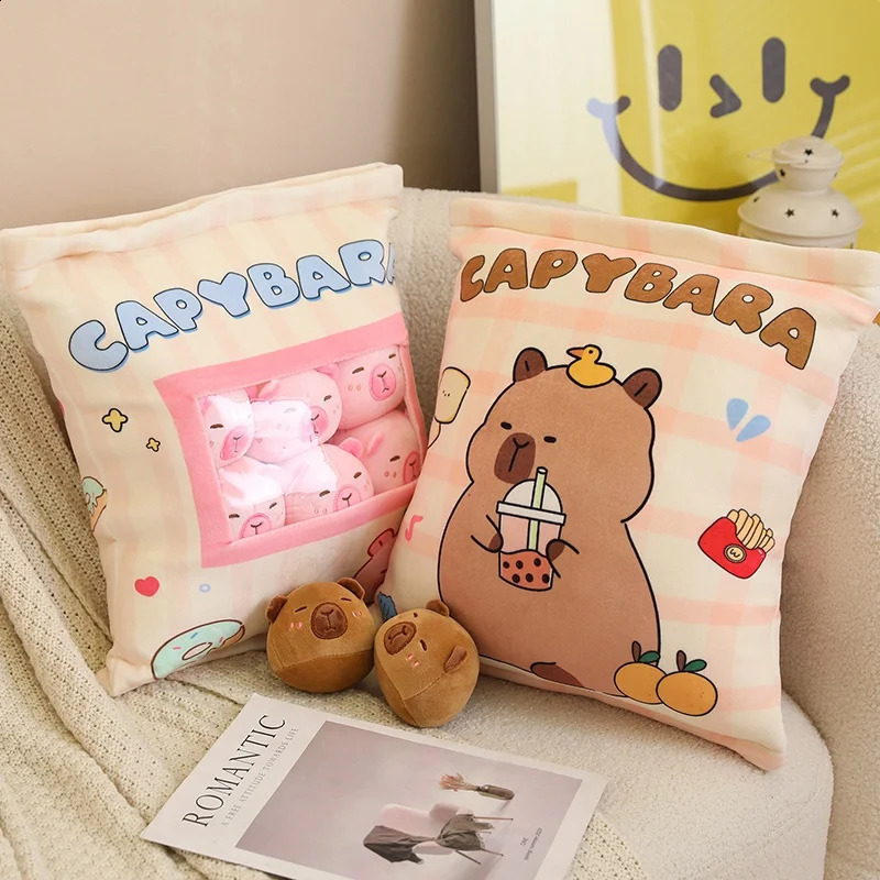 Plush Pudding Bag Candy Bag Mini Puff Ball Banana Avocado Strawberry Axolotls Doll Cat Rabbit Snack Food Plush Pillow 241210