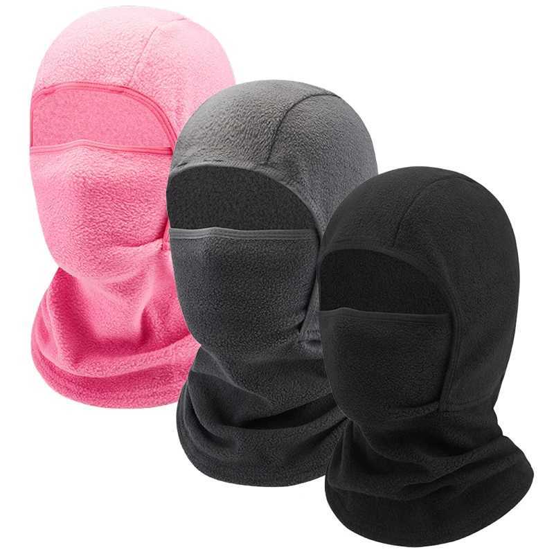 Winter Fleece Kids Balaclava Hat Outdoor Warm Full Face Mask Cover Cycling Ski Beanies Cold-Proof Ear Protection CapsXJ241210