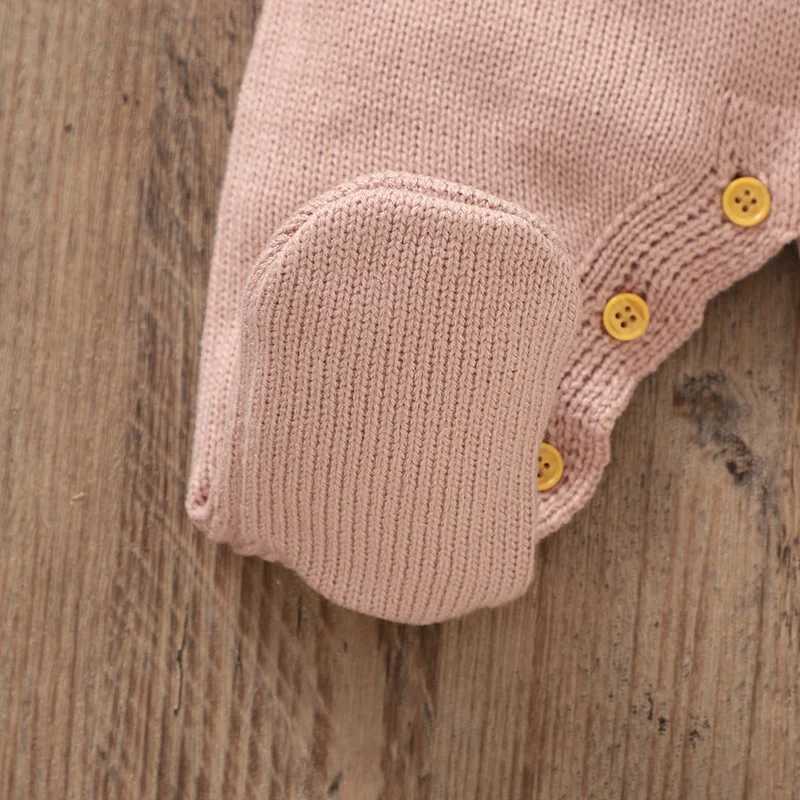 Baby Hoodie Set Knitted Baby Boy Hoodie Long Sleeve Cute Bow Preschool Clothing 2PC Set 0-9M Playsuit Warm Autumn M241211