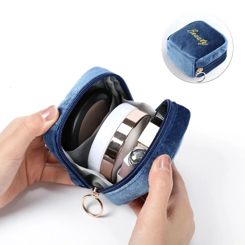 Embroidered Letter Makeup Bag for Womens Small Lipstick Earplugs Sanitary Napkins Storage Bag 241204