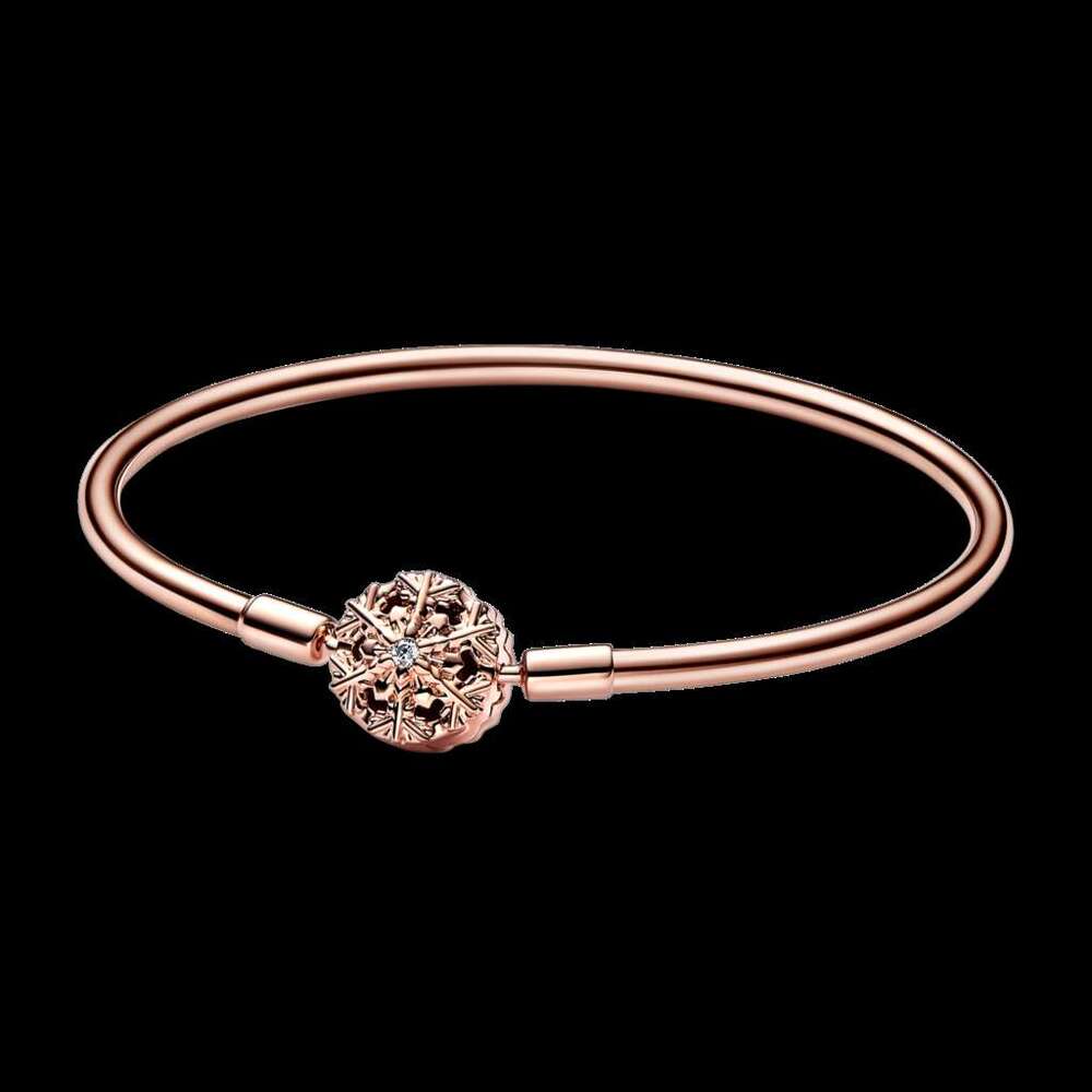 Authentic Sier Snake Chain Clasp Charm Bracelet Fit Original European Bead Pendant Bangle Jewelry Making Accessories Gift
