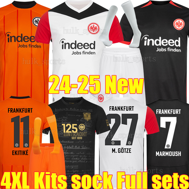4XL 24/25 Eintracht Frankfurt Soccer Jerseys 125th MARMOUSH EKITIKE KNAUFF MATANOVIC LARSSON GOTZE DINA EBIMBE CHAIBI men kids kit socks retro 1999 00 Football Shirt