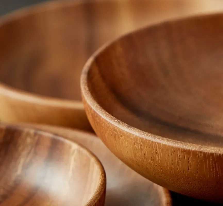 1pc Kitchen Round Wooden Dried Fruit Tray Snack Plate Handcraft Food Dish Tray Walnut Wood Tableware Japanese Kitchen Cake StandXJ241209