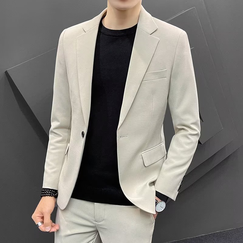 K709 Slim Fit Business Suit Jacket for Men - Autumn Wedding Formal Wear with All-Match Design