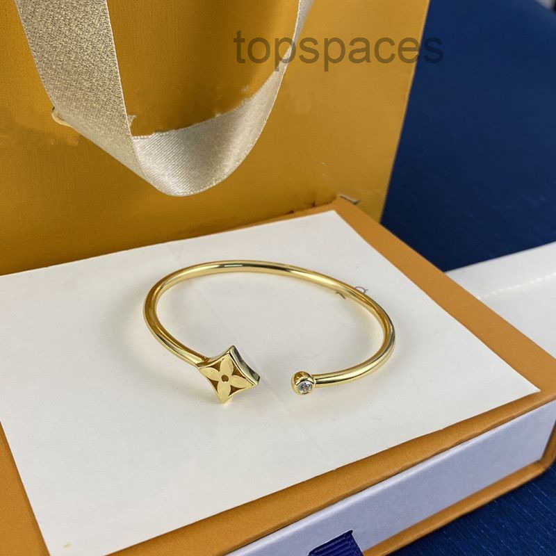 Designer Titanium Steel Open Bangle 18K Gold Rose Gold Bracelet Diamond Bracelets Women Men Jewelry Valentines Day Gift