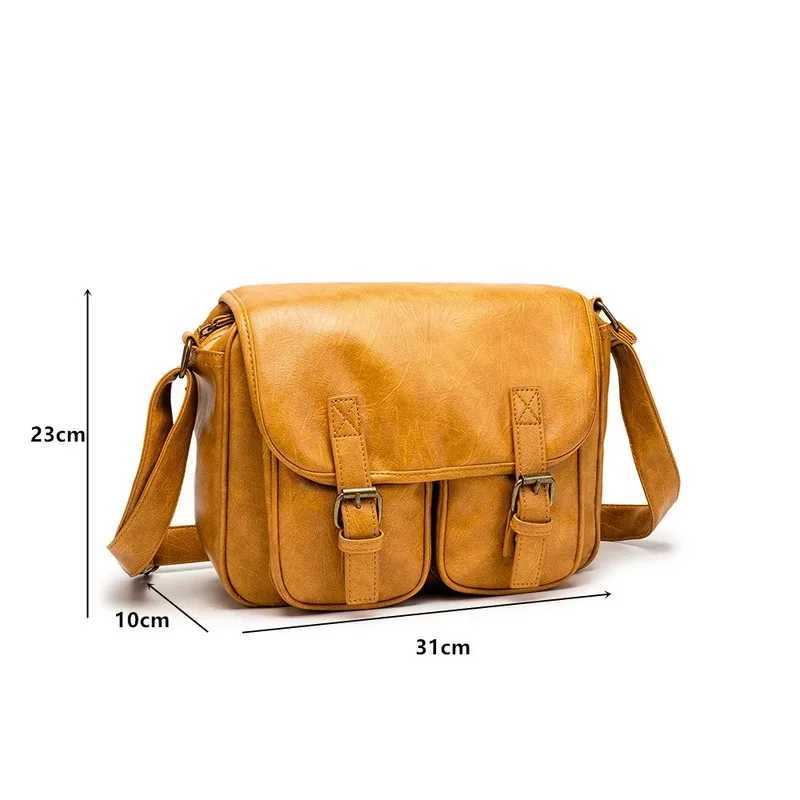 Vintage Japanese Style Messenger Bag Men Fi Crossbody Bag Mens Shoder Bag Luxury Soft PU Leather Sahels Messenger Bags Z241210