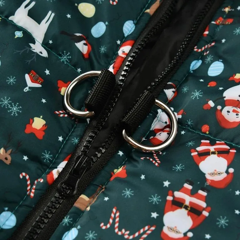 Dog Apparel Christmas Pet Vest Warm Elk Santa Claus Jackets Xmas Waterproof Printed Jacket Coat Winter Puppy Medium Clothes HF40